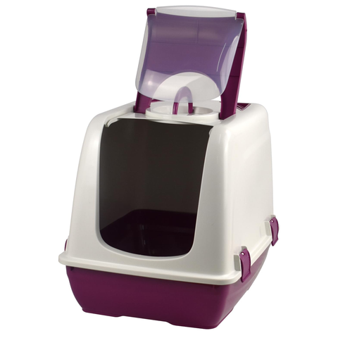 Litter Box Medium With Clear Door Flap Random Color