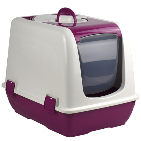 Litter Box Medium With Clear Door Flap Random Color