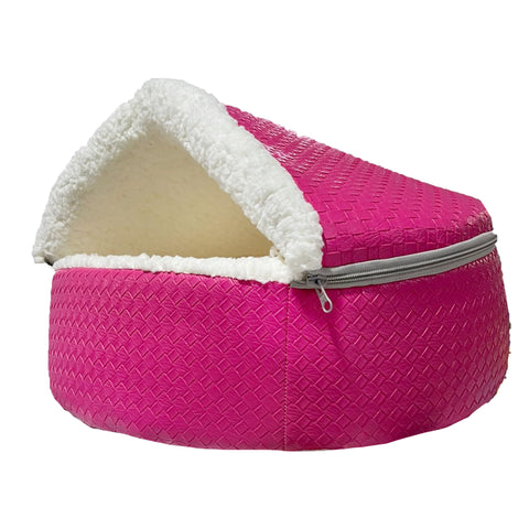 فرشة شكل كوخ جلد زهري