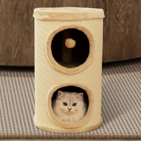 Cat House with Hanging Toy Ball Modern