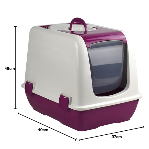 Litter Box Medium With Clear Door Flap Random Color