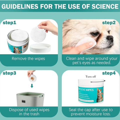 Eye Wipes For Pets 100pcs