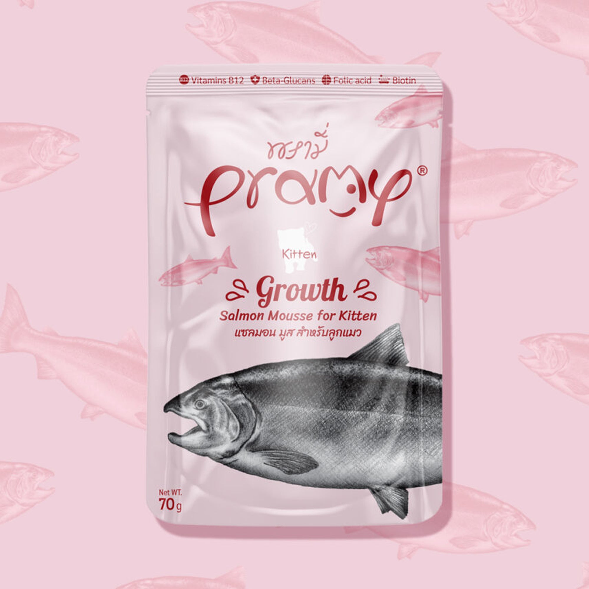 Pramy Growth Salmon Mousse for Kitten 70g Pramy Growth Salmon Mousse for Kitten 70g