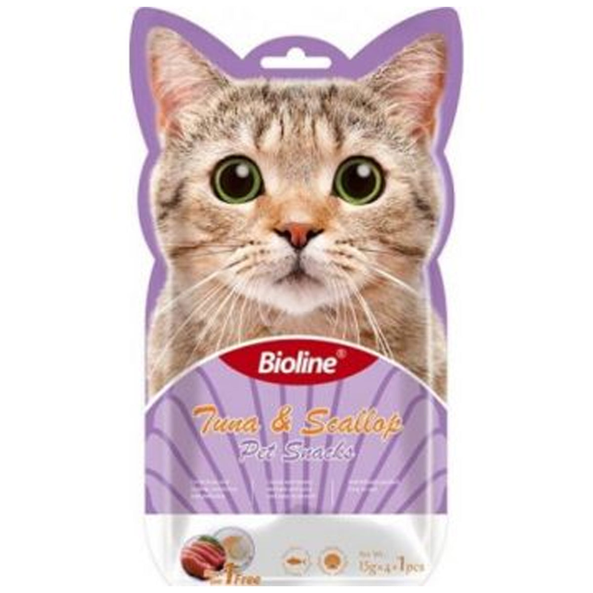 Bioline Cat Treats Tuna & Scallop 5 × 15g
