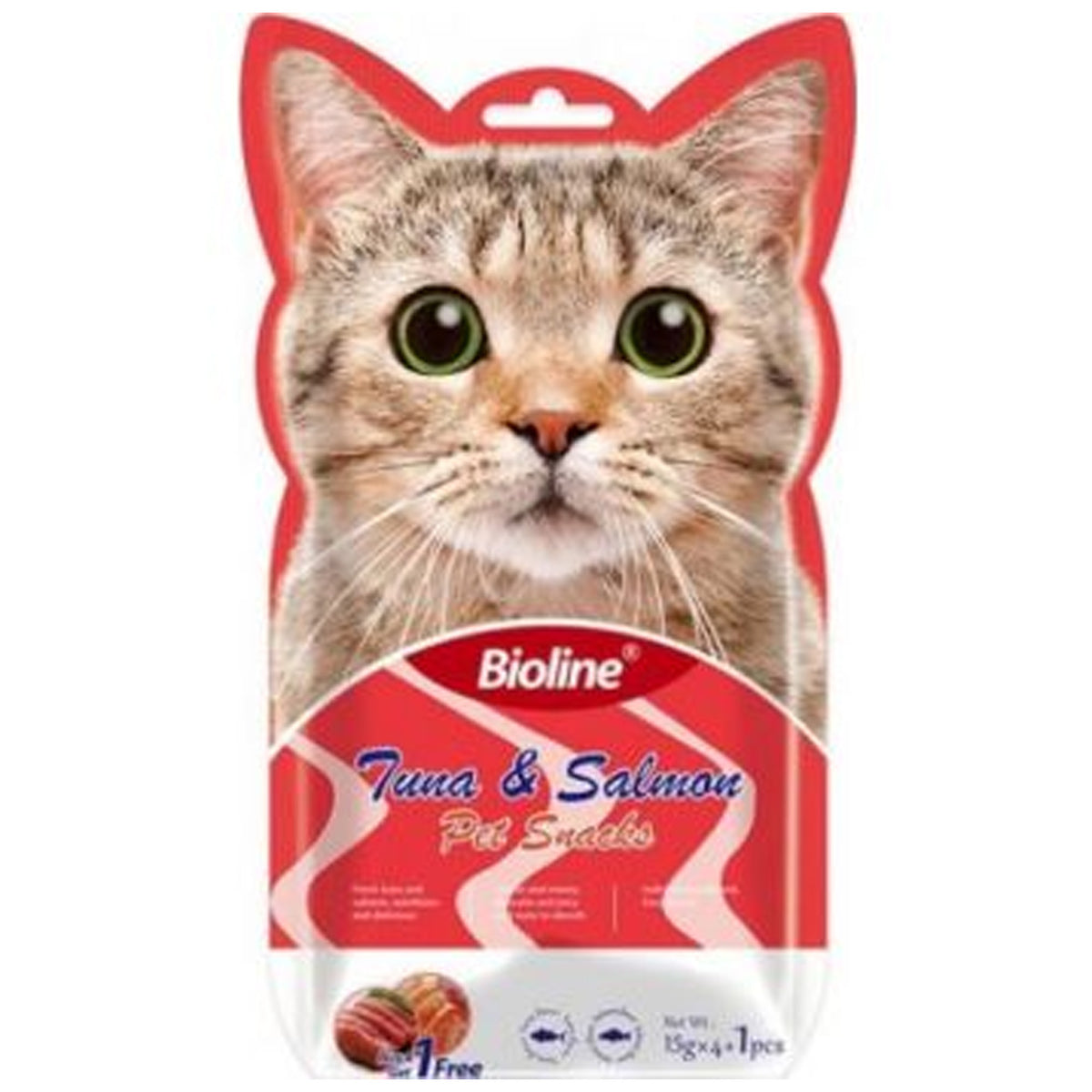 Bioline Cat Treats Tuna & Salmon 5 × 15g