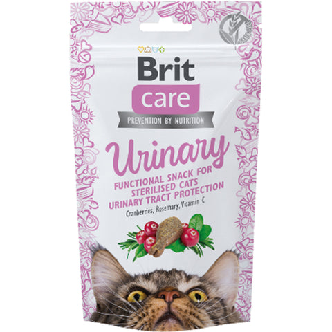 Brit Care Urinary Cat Treats for Sterilised Cats – Functional Snack with Cranberries & Rosemary – 50g