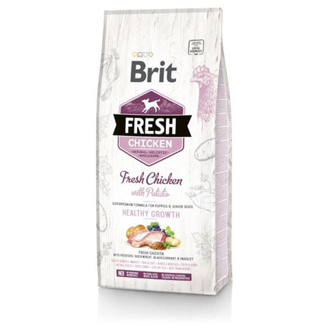 Brit Fresh Chicken with Potato Puppy Healthy Growth – Super Premium Dry Food for Puppies & Junior Dogs