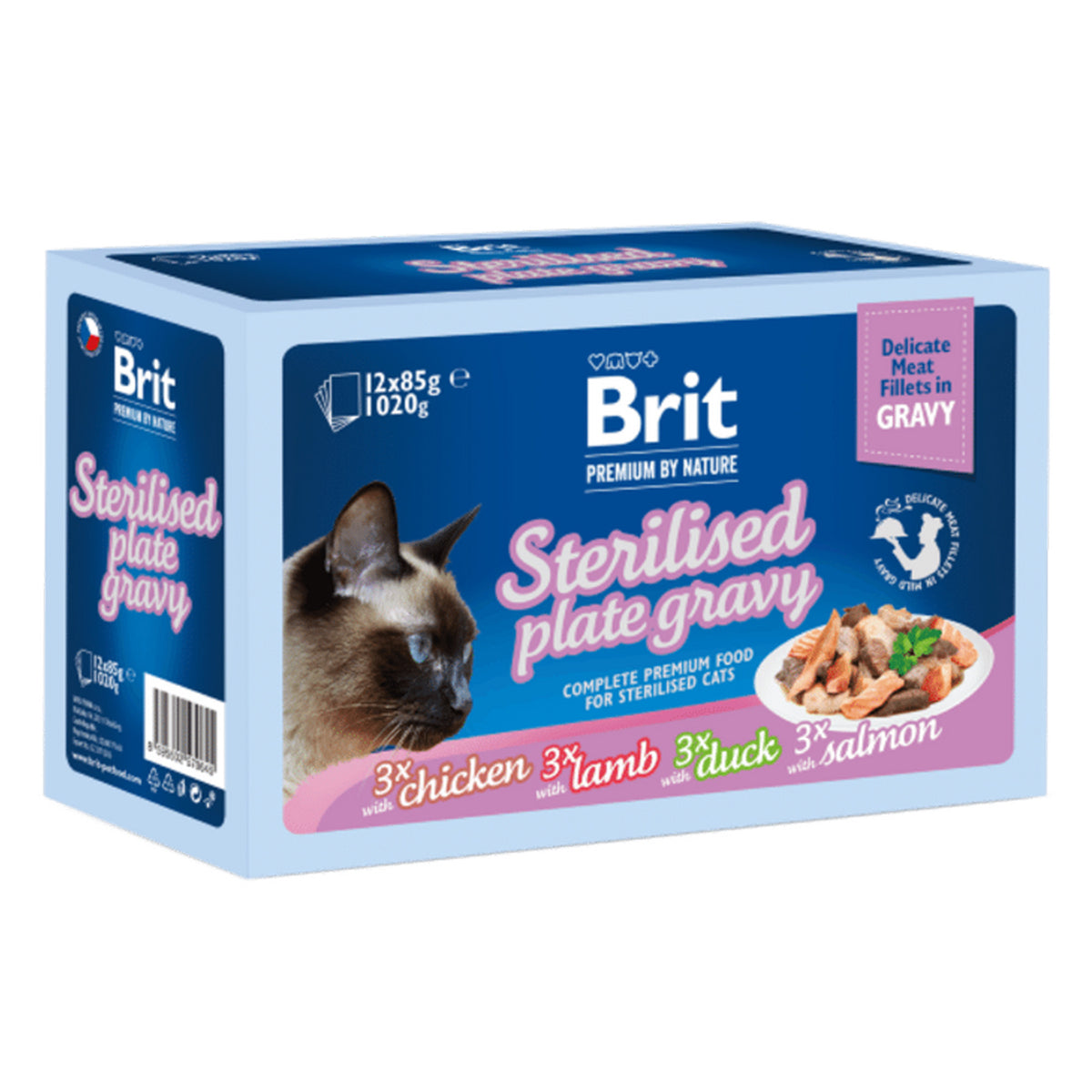 Brit Premium Sterilised Plate Gravy Wet Cat Food – 12 × 85g