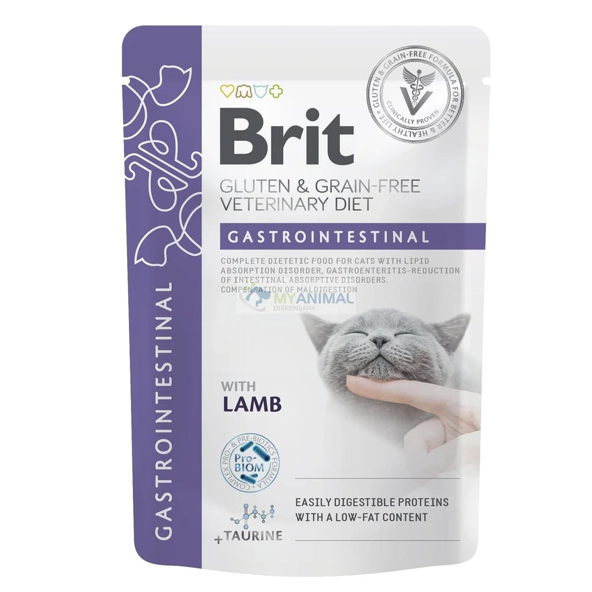 Brit Veterinary Diet Gastrointestinal Low-Fat Cat Food with Lamb – Grain-Free Veterinary Diet