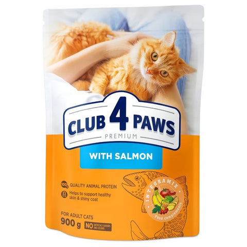 Club 4 Paws Premium Salmon Dry Food for Adult Cats 900g
