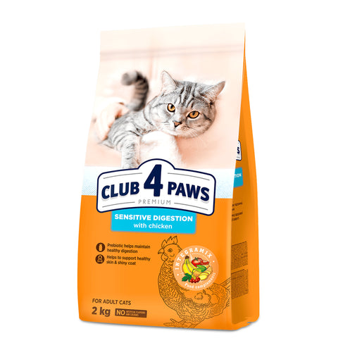 Club 4 Paws Premium Sensitive Digestion with Chicken Dry Food for Adult Cats 2kg