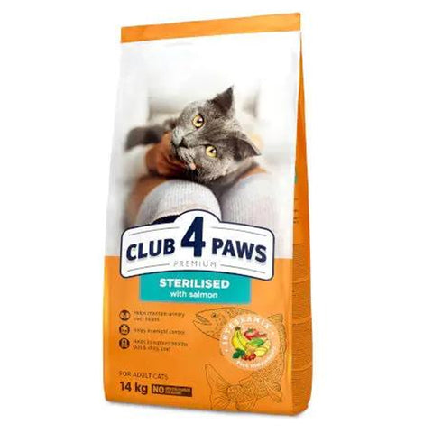 Club 4 Paws Premium Sterilised with Salmon Dry Food for Adult Cats 14kg