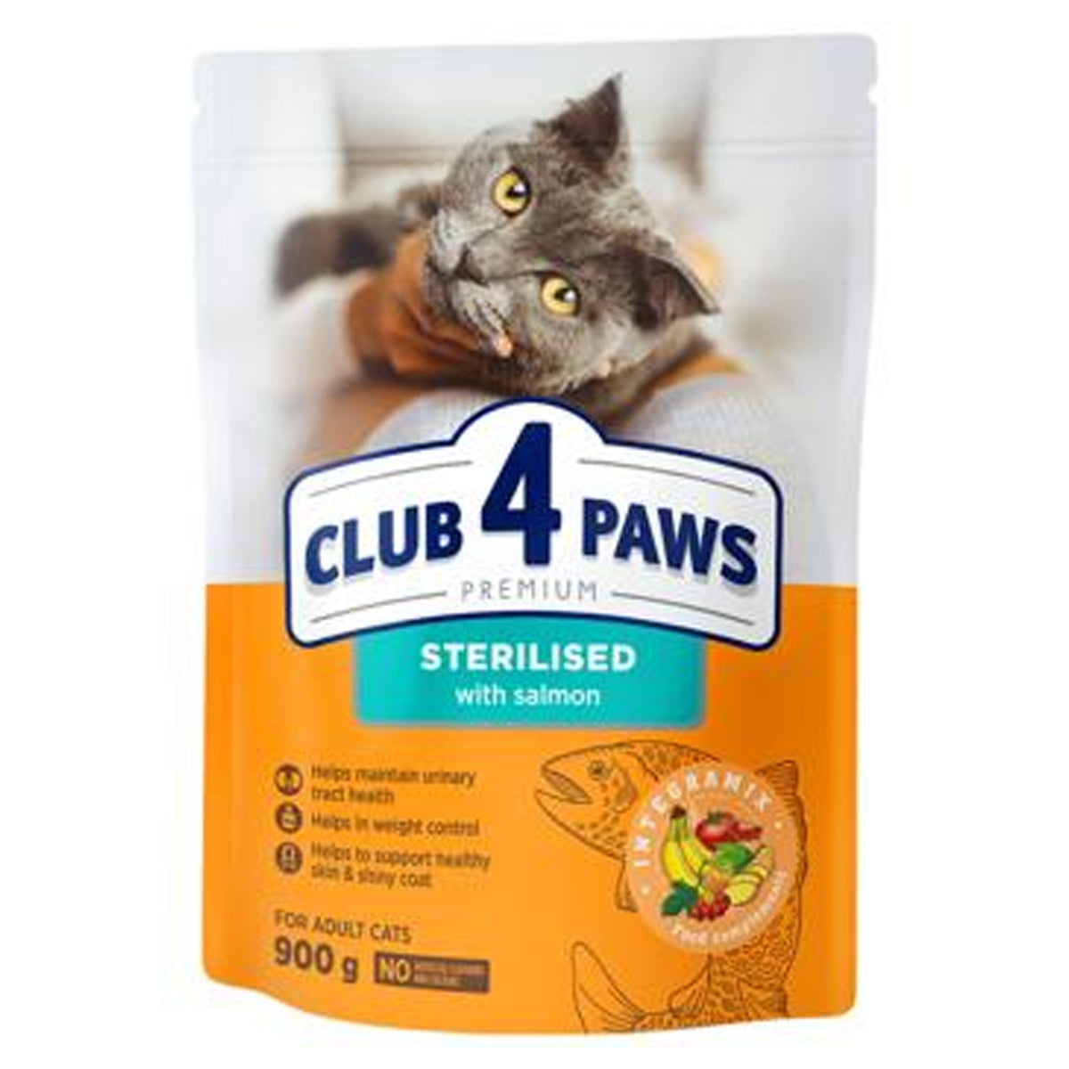 Club 4 Paws Premium Sterilised with Salmon Dry Food for Adult Cats 900g