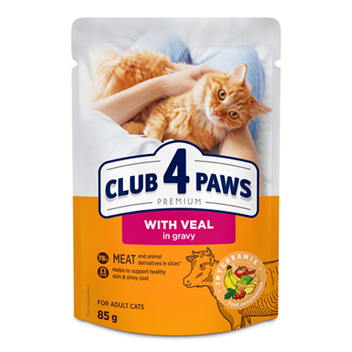 Club 4 Paws Premium Veal in Gravy Wet Food for Adult Cats 85g