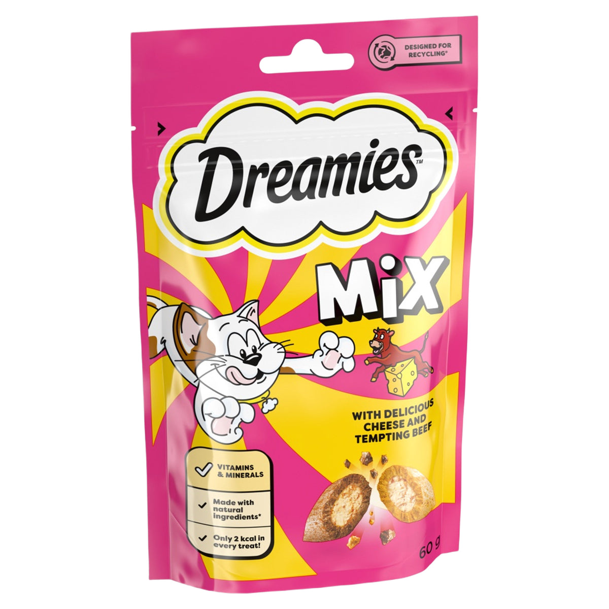 DREAMIES Cat Treat Biscuits With Cheese & Beef Flavour 60g