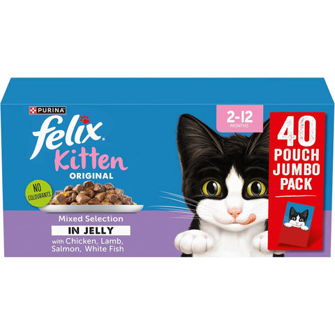 FELIX Original Kitten Mixed Selection in Jelly Wet Cat Food 40x85g