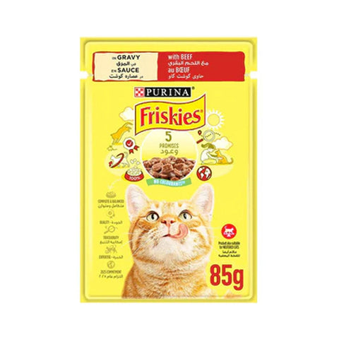 Friskies Beef in Gravy Wet Cat Food Pouch 85g