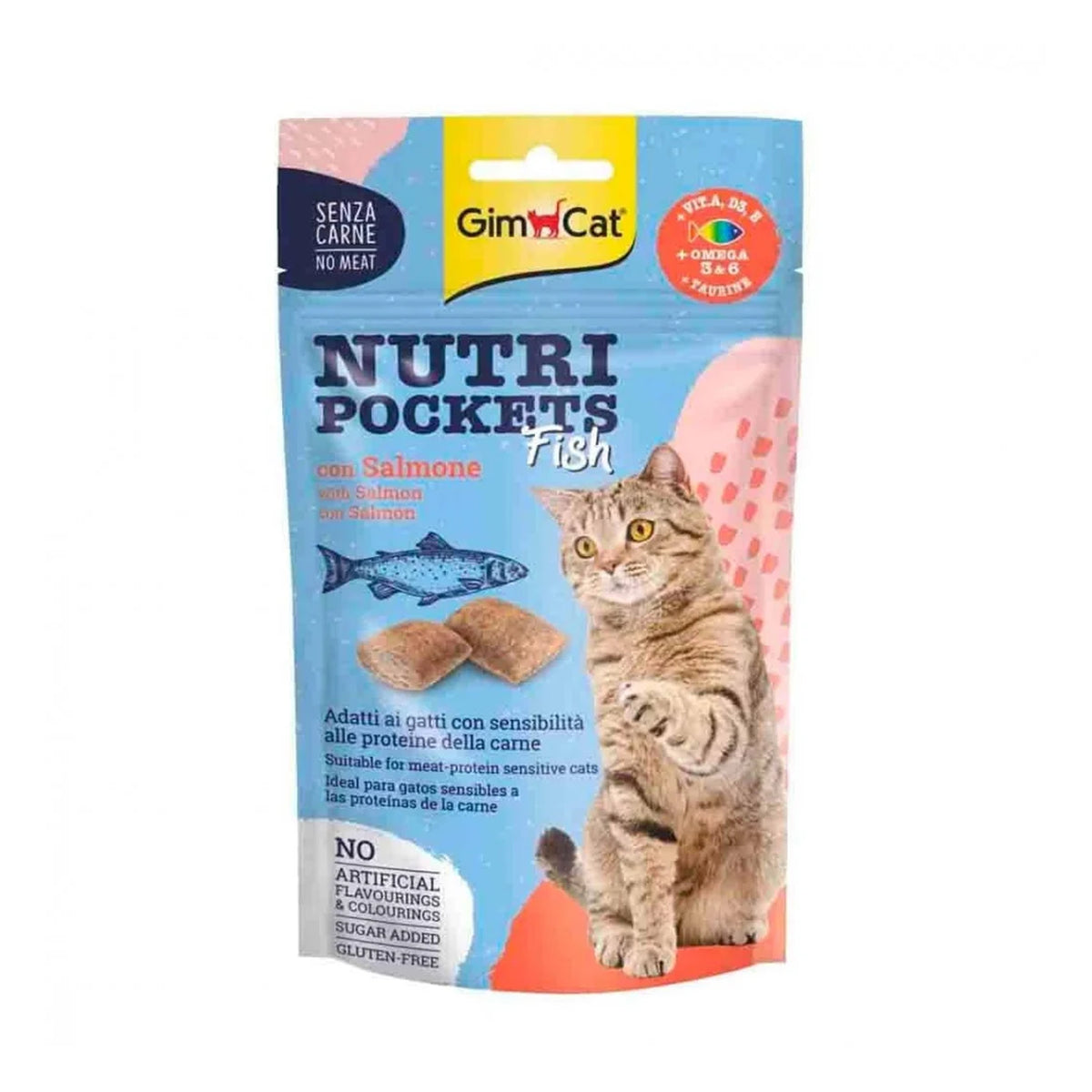 GIMCAT NUTRIPOCKETS WITH SALMON 60G