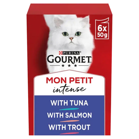 GOURMET Mon Petit Fish Variety Tuna, Salmon & Trout Wet Cat Food 6x50g