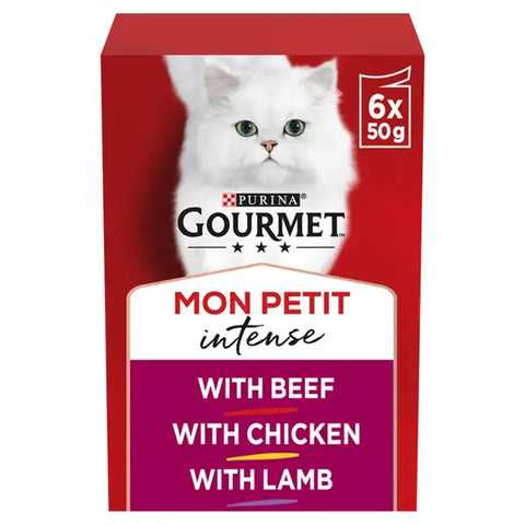 GOURMET Mon Petit Meaty Variety Beef, Chicken & Lamb Wet Cat Food 6x50g