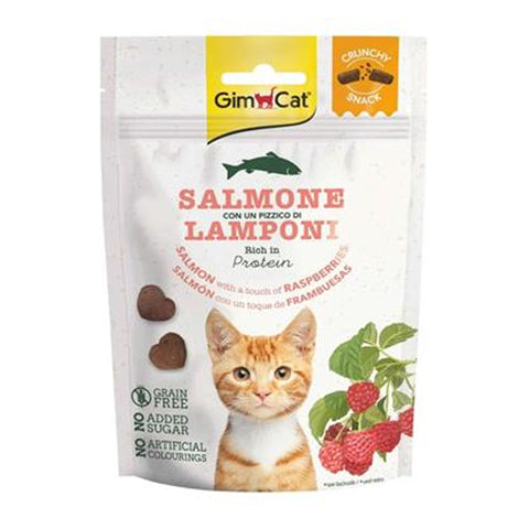 GimCat Crunchy Snacks Salmon & Raspberry Cat Treats 50g