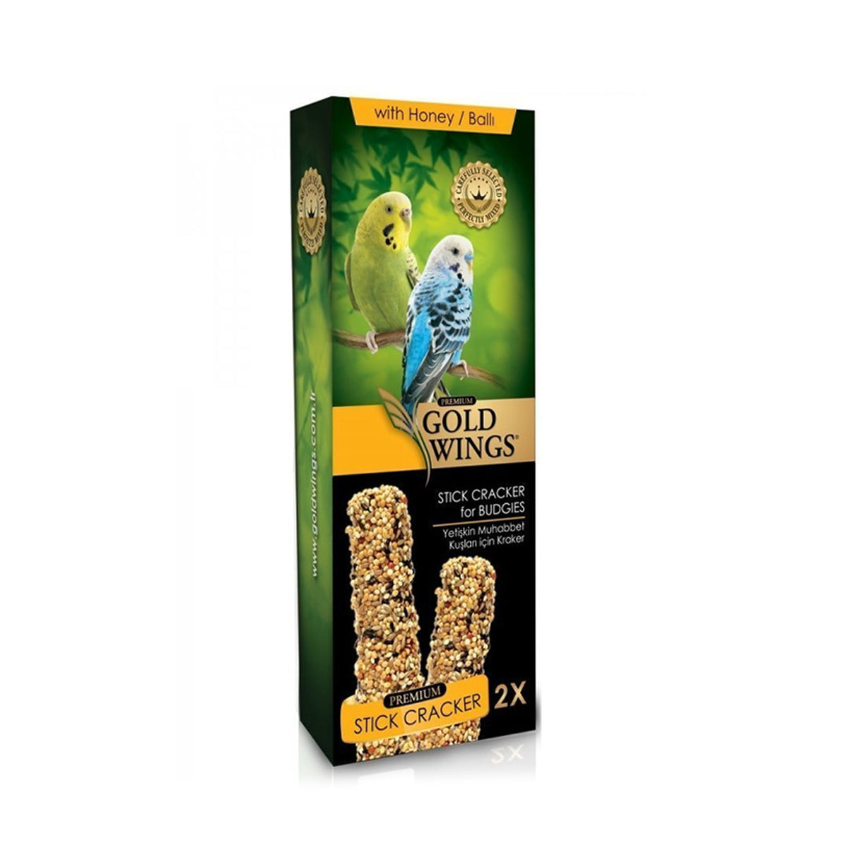 Gold Wings Premium Parakeet Cracker with Honey 2 Pack