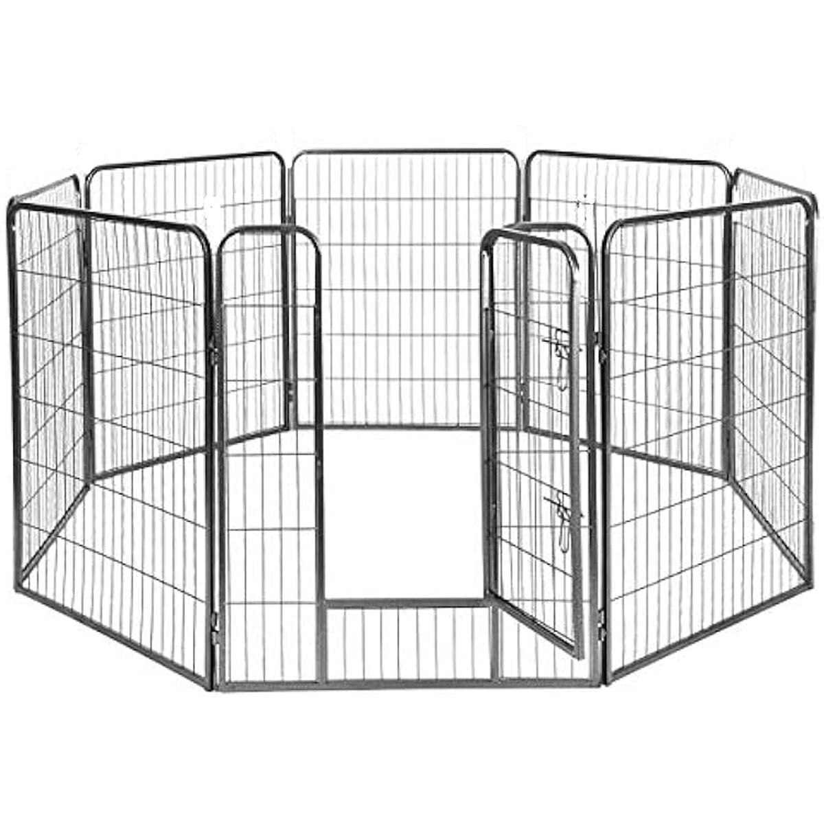 Heavy Foldable Metal Dog 6 Panels 80 × 80cm with Door