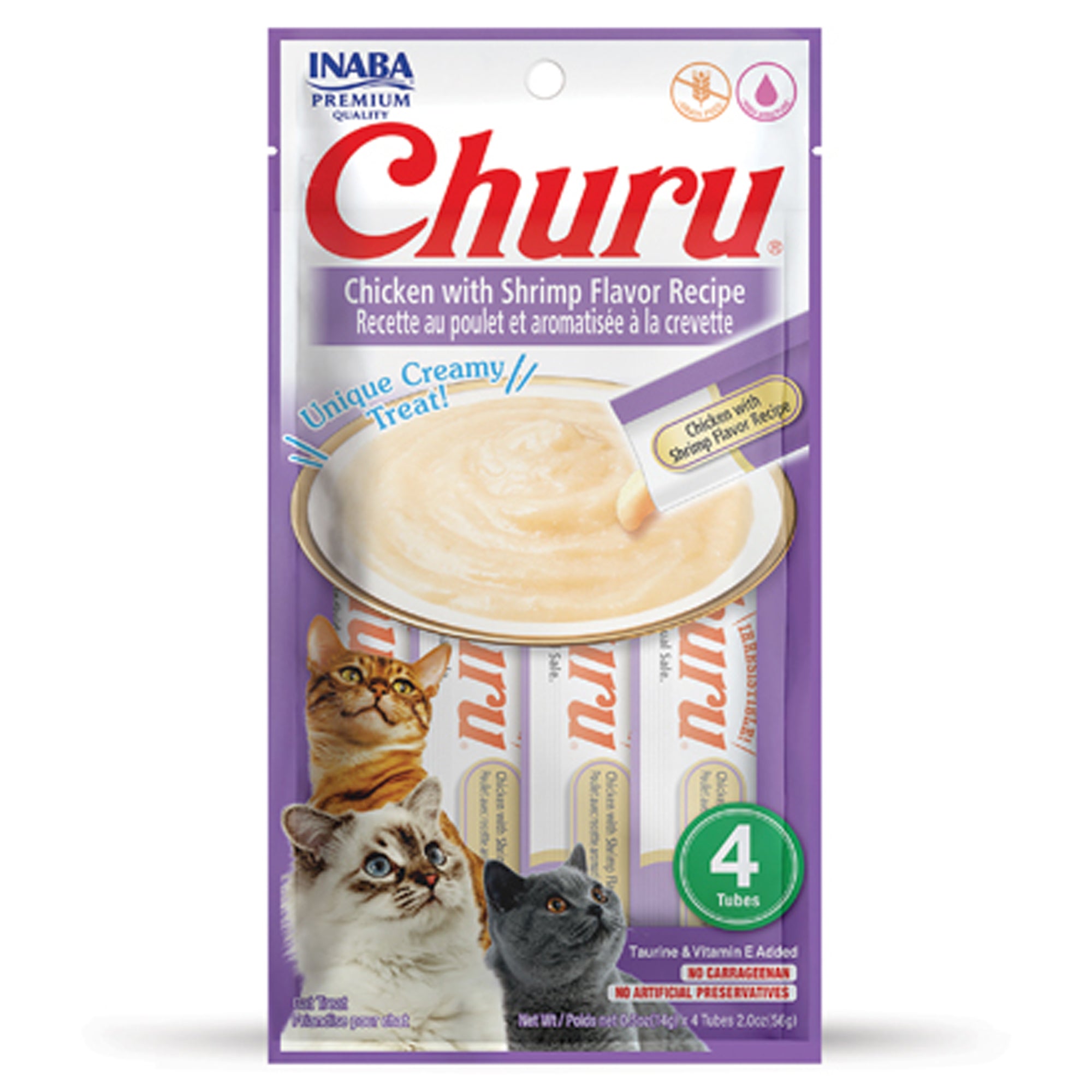 INABA Churu Chicken with Shrimp Recipe 4 Tubes INABA Churu Chicken with Shrimp Recipe 4 Tubes