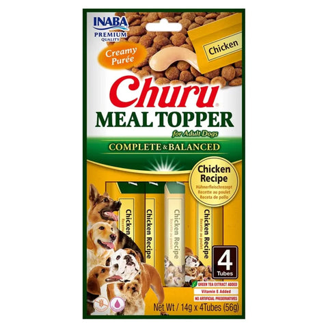 INABA Churu Meal Topper Chicken Recipe for Adult Dogs 4 Tubes 14g × 4