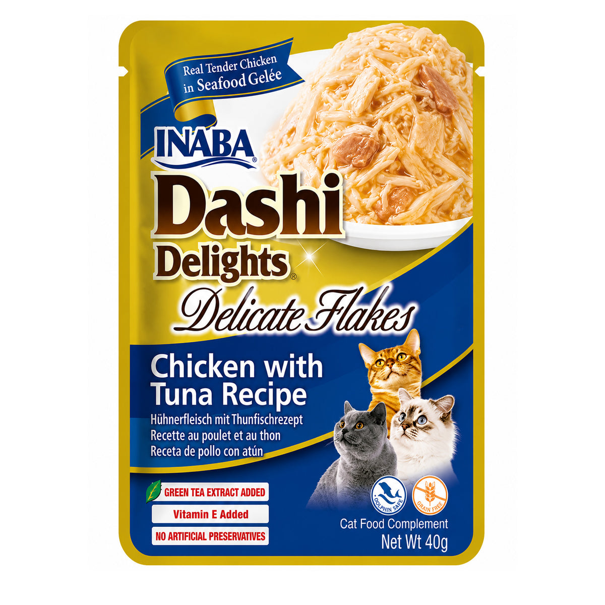 INABA Dashi Delights Delicate Flakes Chicken with Tuna Recipe in Seafood 40g
