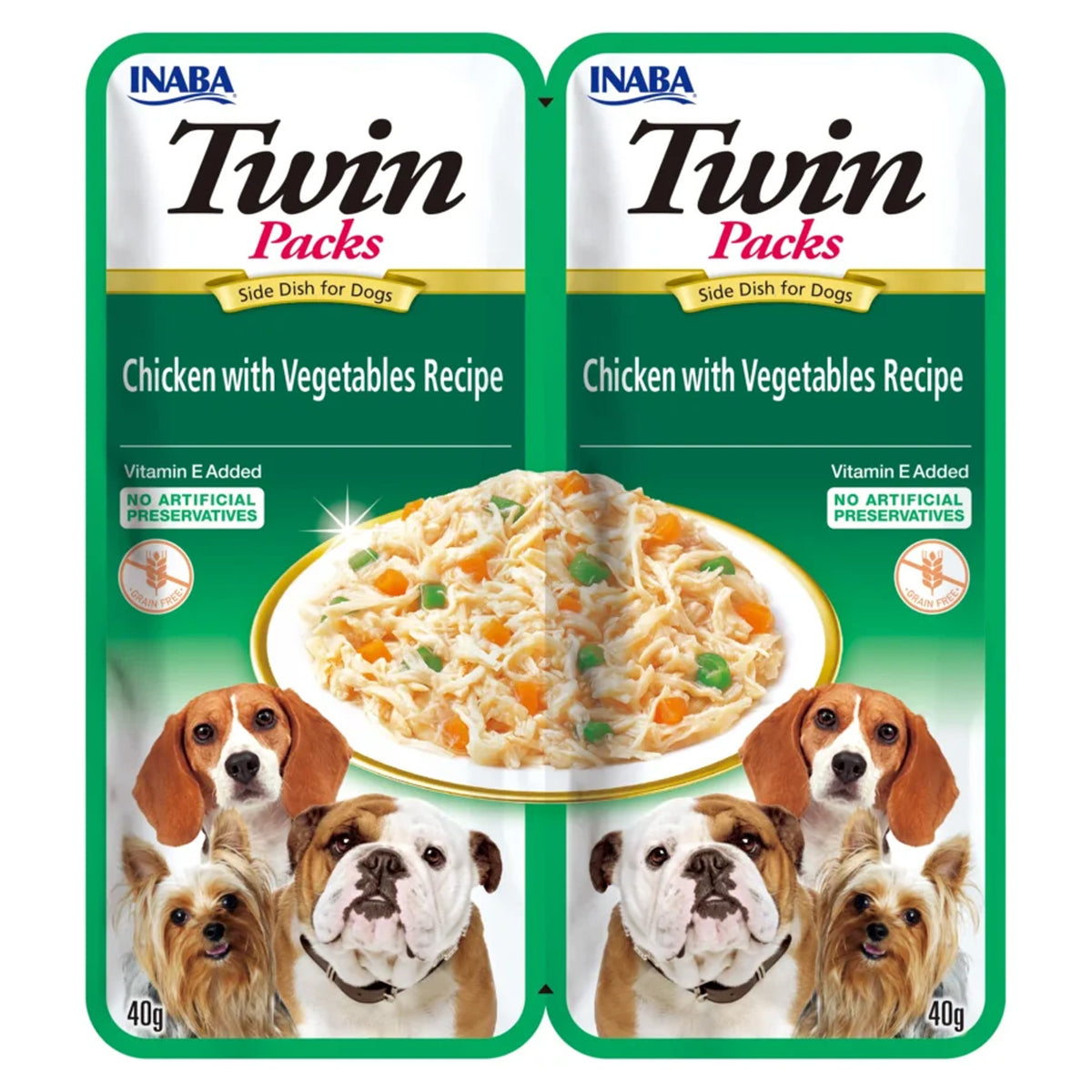 INABA Twin Packs Chicken with Vegetables Recipe Dog Food 2 × 40g