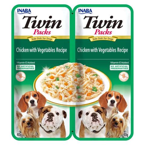 INABA Twin Packs Chicken with Vegetables Recipe Dog Food 2 × 40g
