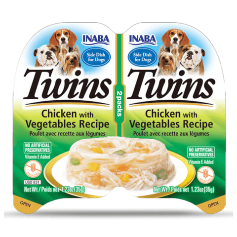 INABA Twins Chicken with Vegetables Recipe Dog Food 2 × 35g