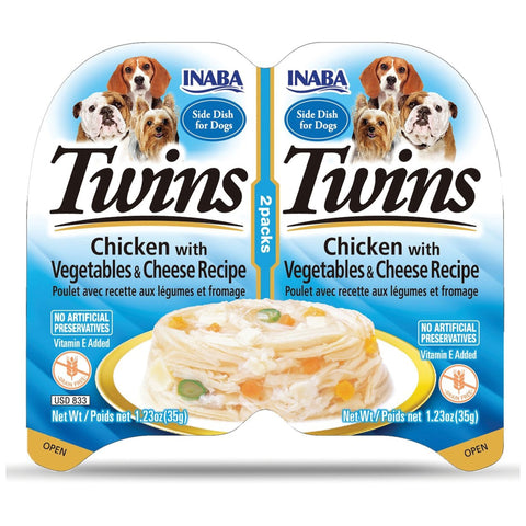 INABA Twins Chicken with Vegetables & Cheese Recipe Dog Food 2 × 35g