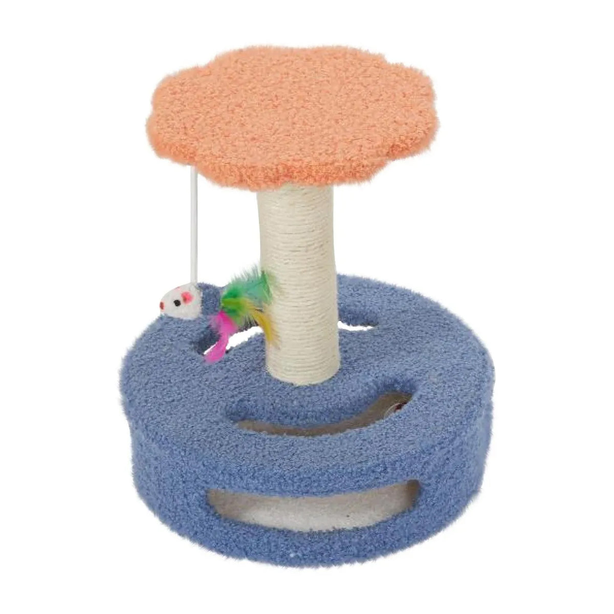 Interactive Cat Scratching Post with Plush Perch & Hideout