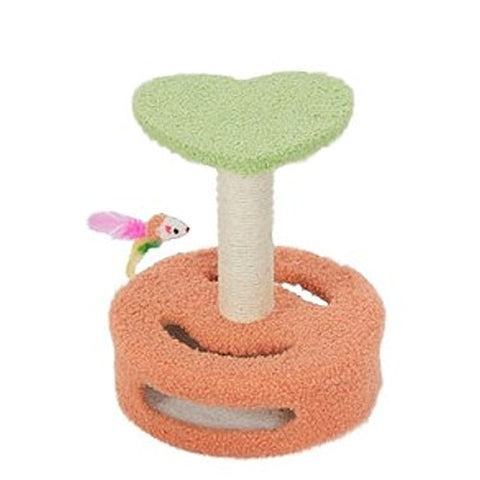 Interactive Cat Scratching Post with Plush Hideout & Hanging Toy