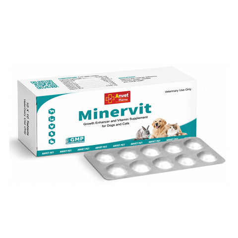 Minervit Tablets for Dogs & Cats Multivitamin & Mineral Supplement (50 Tablets)