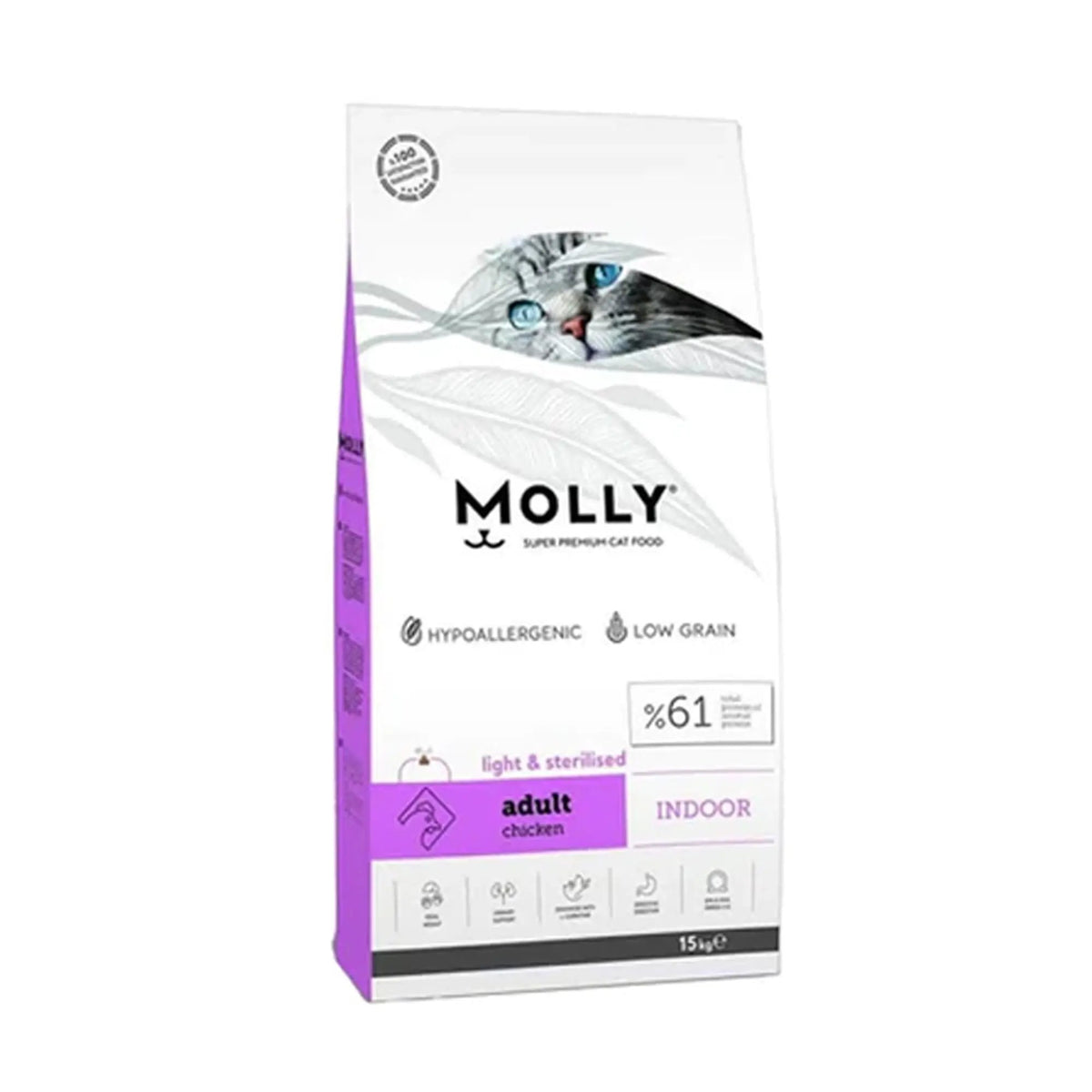 Molly Indoor Light & Sterilized Chicken 15kg