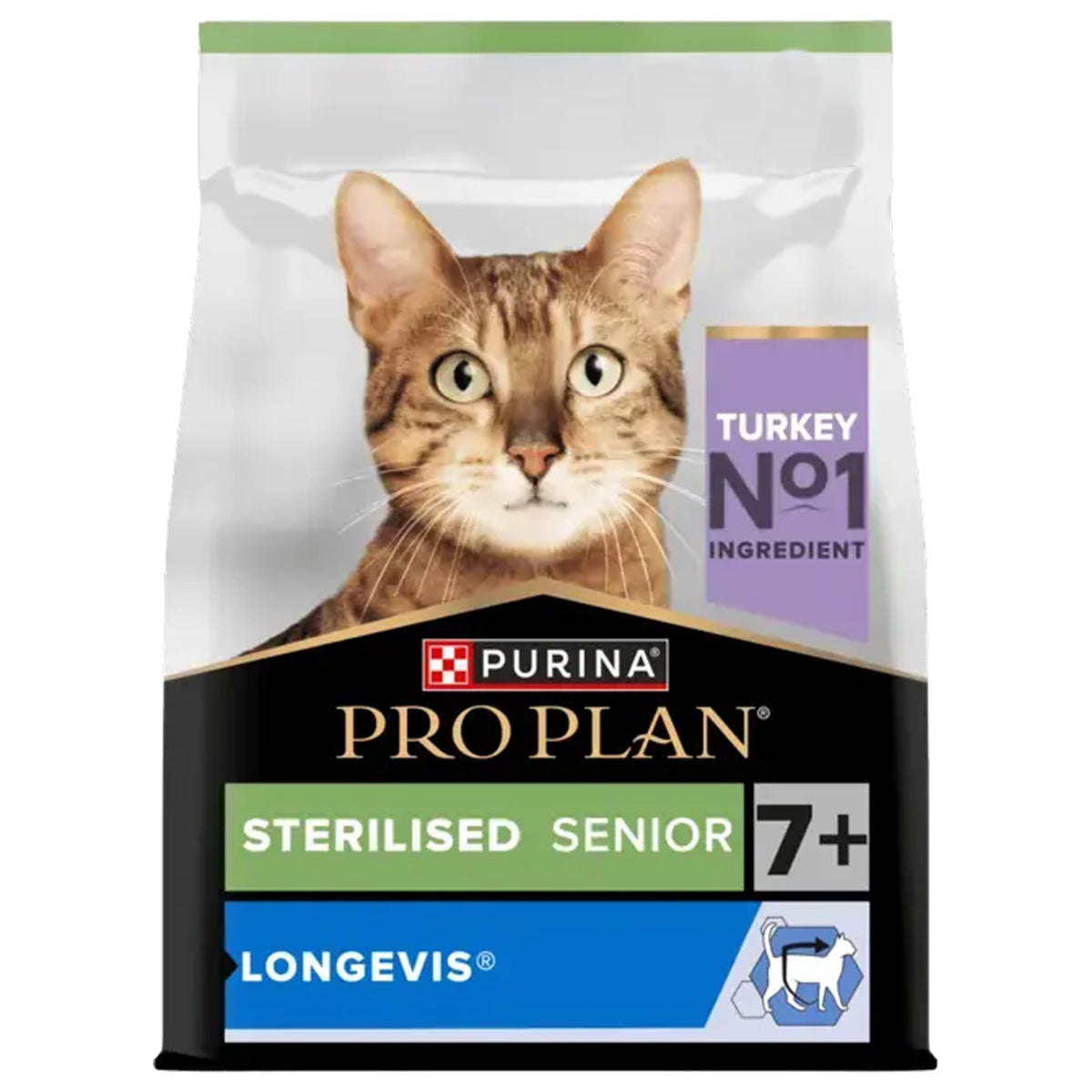 PRO PLAN Adult 7+ Sterilised LONGEVIS Turkey Dry Cat Food 1.5Kg