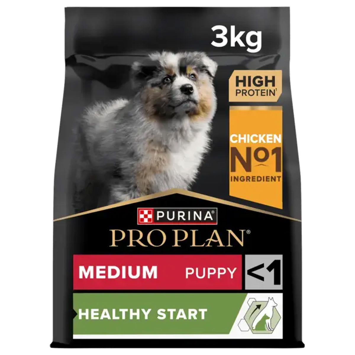PRO PLAN Medium Puppy Healthy Start Chicken Dry Dog Food 3Kg