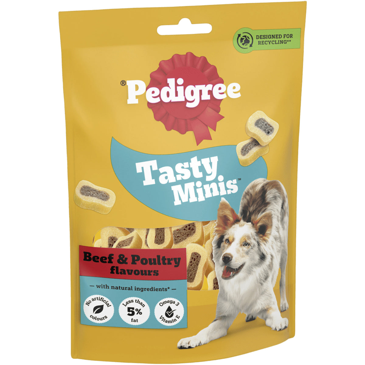 Pedigree Tasty Minis Bites Chewy Slices Beef & Poultry 155g