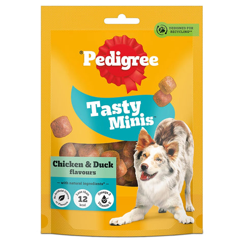 Pedigree Tasty Minis Chewy Cubes with Chicken & Duck Dog Treats 130g