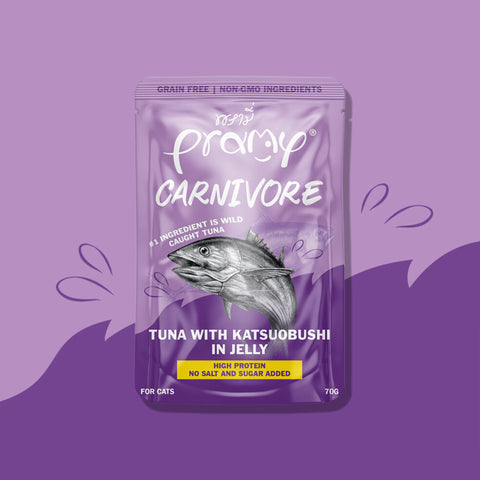 Pramy Carnivore Tuna with Katsuobushi in Jelly Wet Cat Food 70g
