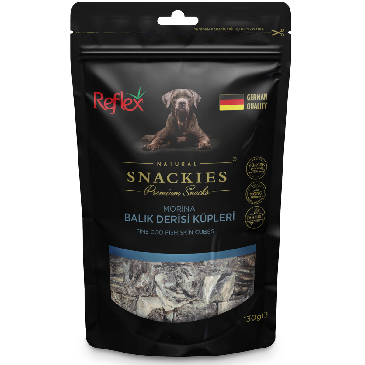 Reflex Natural Snackies Fine Cod Fish Skin Cubes 130g