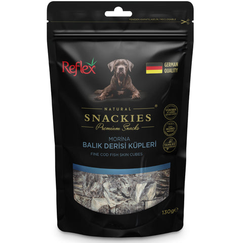 Reflex Natural Snackies Fine Cod Fish Skin Cubes 130g