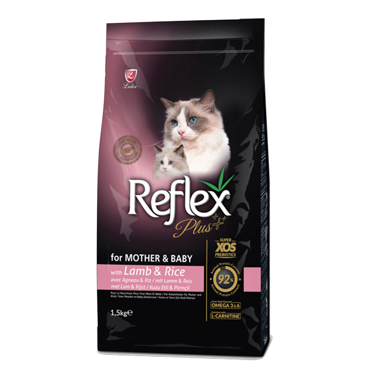 Reflex Plus Mother & Baby Adult Cat Food with Lamb & Rice 1.5kg