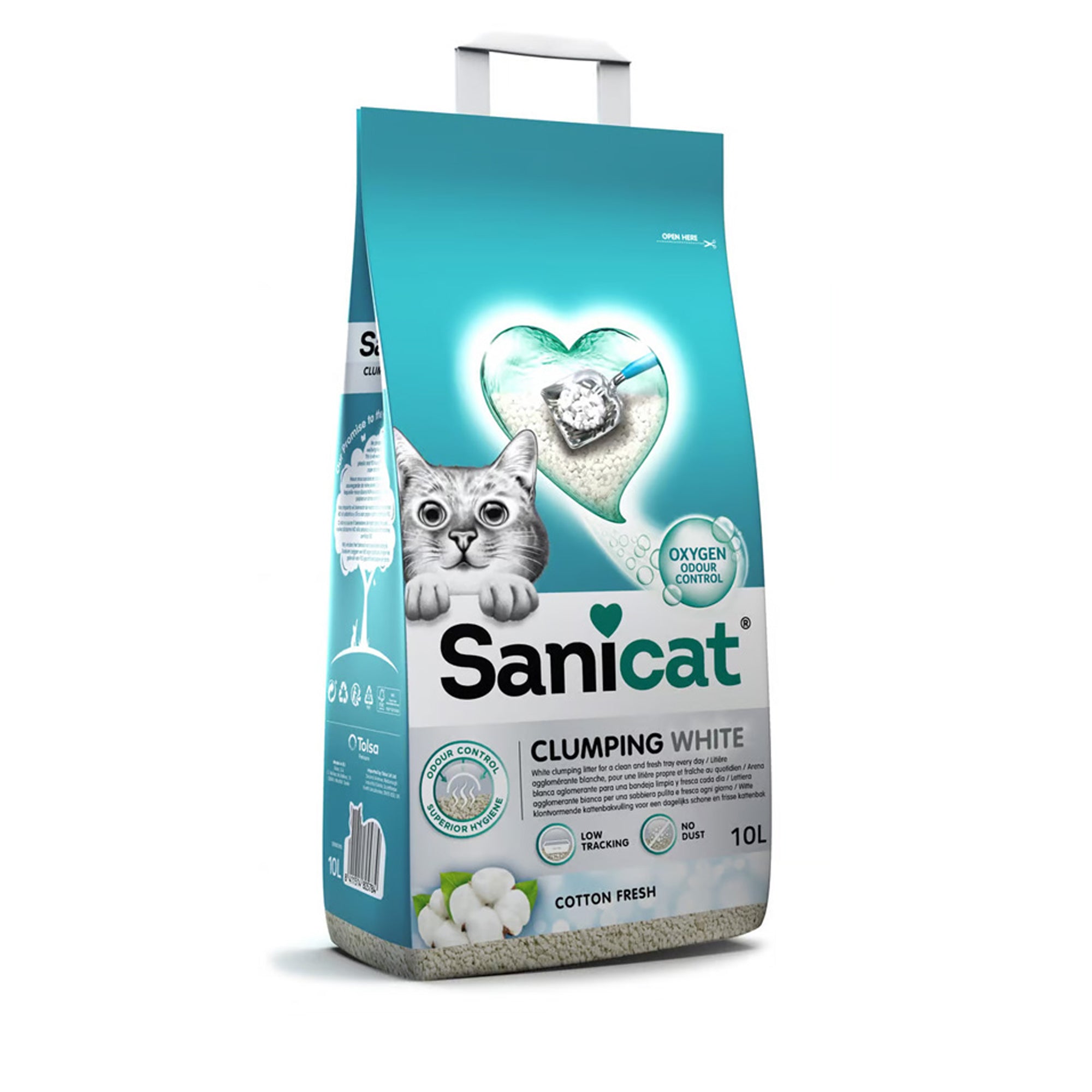 SANICAT CLUMPING WHITE Cotton Fresh 10L SANICAT CLUMPING WHITE Cotton Fresh 10L