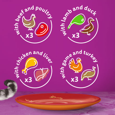 WHISKAS® 1+ Duo Meaty Combos Adult x12 pcs