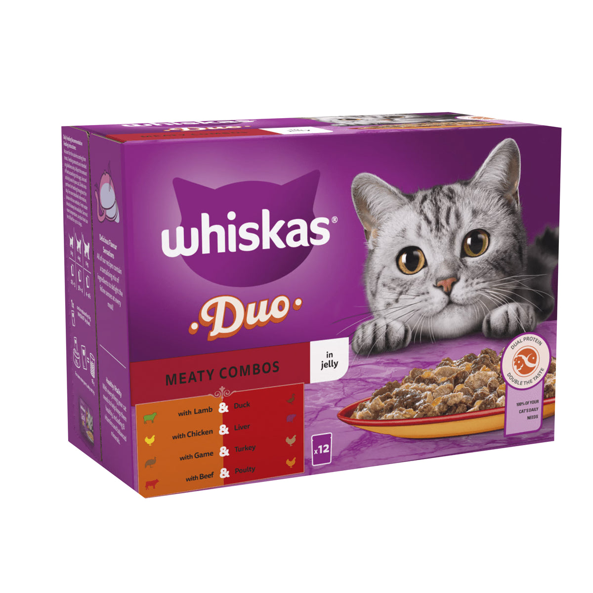 WHISKAS® 1+ Duo Meaty Combos Adult x12 pcs