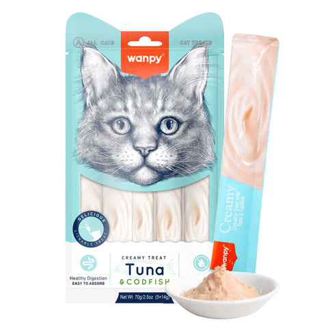 Wanpy Creamy Cat Treats – Tuna & CodFish